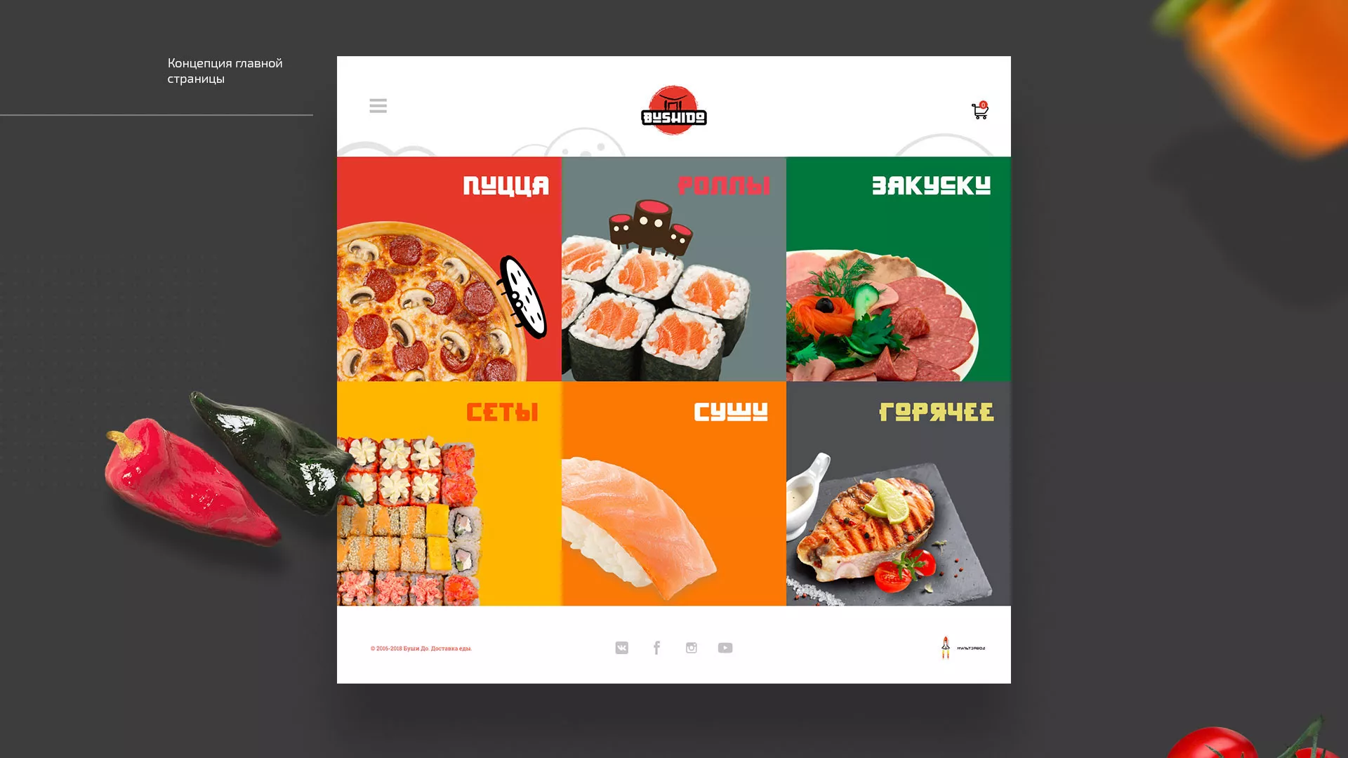 Разработка сайта для пиццерии «BUSHIDO» в Кеми
