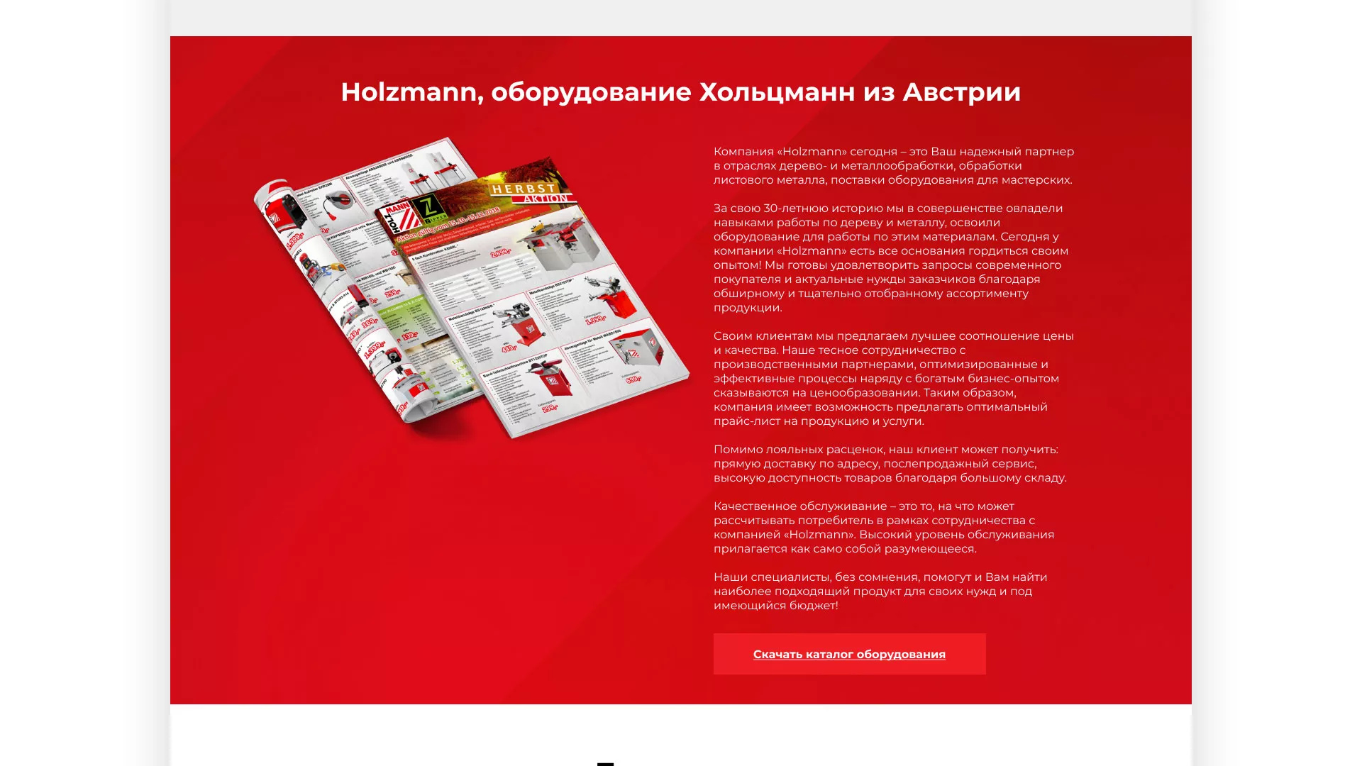 Создание сайта компании «HOLZMANN Maschinen GmbH» в Кеми